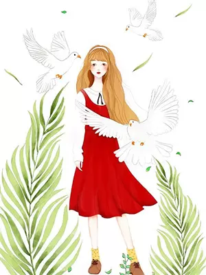 对镜贴花黄女士